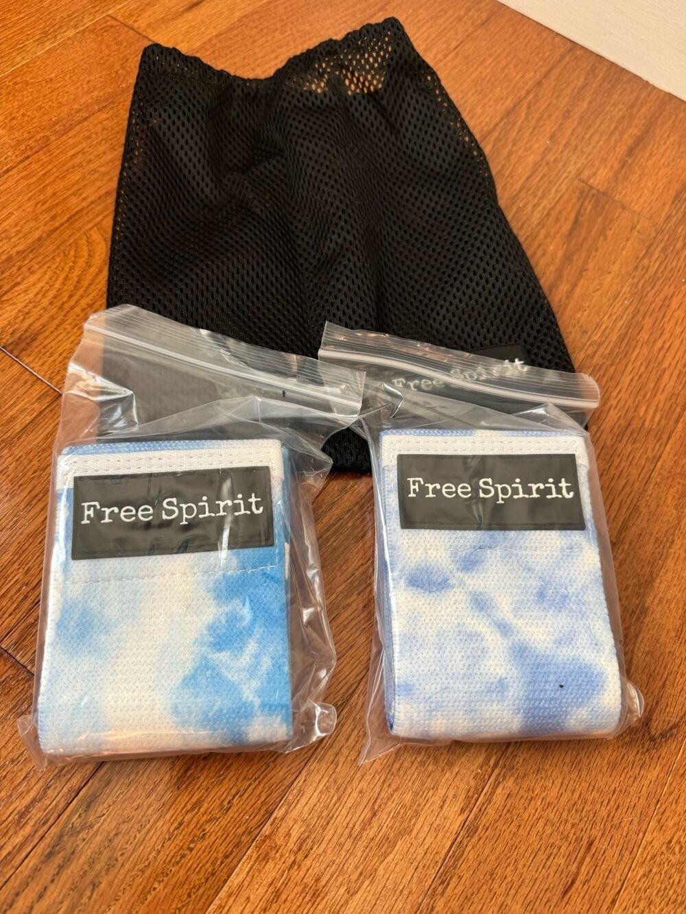 2 Tie-Dye Booty Resistance Bands With Mesh Bag Heavy And Light Weight NEW